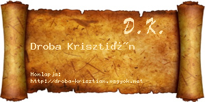 Droba Krisztián névjegykártya